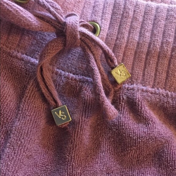 🩷 Vtg VS Plush & Lush Dusty Rose Mauve Terry Cloth Shorts - S - Picture 8 of 12